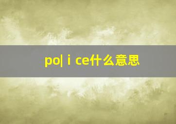 po|ⅰce什么意思